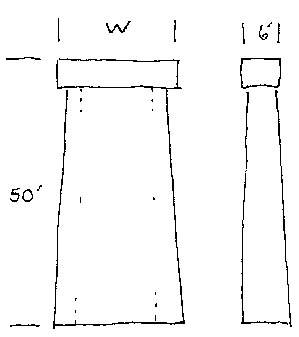 Drawing of concrete bridge piers.