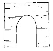 Concrete Tunnel Portal, 18 ft. wide opening, plain wide face.