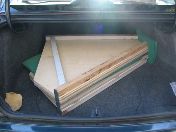 the base folded and in the trunk