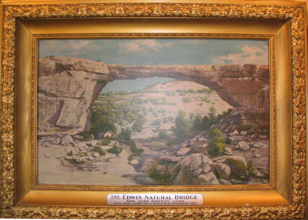 a natural bridge in the white sandstone.
