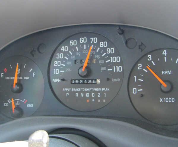 speed 70, odometer is 92125, about 200 miles into the trip.