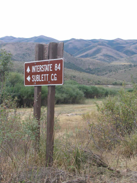 the sign for the Sublett campground.