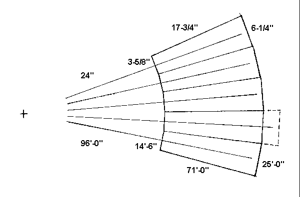 TENATIVE - General plan of roundhouse shown in O-scale.