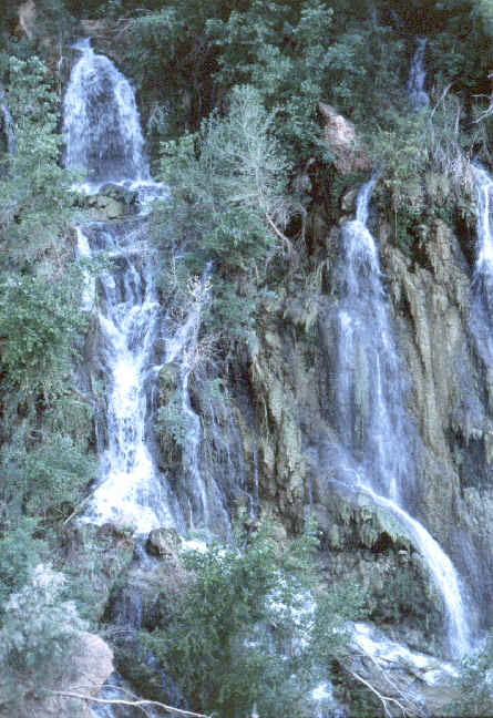 Navajo Falls is just a wide scrabble or rocks and brush.
