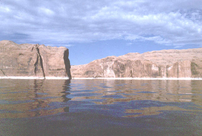 A large rock bench.