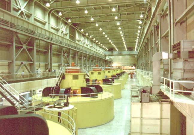 The gererator room inside Glen Canyon Dam.