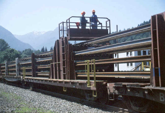 Rail train at Skykomish, Washington. 640 x 445